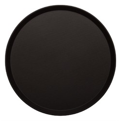 Horecaplaats.nu | Cambro Treadlite rond antislip glasvezel dienblad zwart 35,5cm