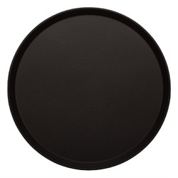 Horecaplaats.nu | Cambro Treadlite rond antislip glasvezel dienblad zwart 40,5cm