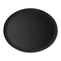 Horecaplaats.nu | Cambro Camtread ovaal antislip glasvezel dienblad zwart 68,5x56cm