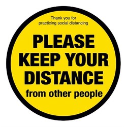 Horecaplaats.nu | Social distancing vloersticker 'Please keep your distance' 40cm