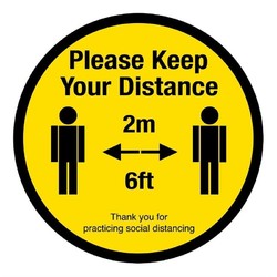 Horecaplaats.nu | Social distancing vloersticker 'Please Keep Your Distance' 40cm