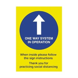 Horecaplaats.nu | PVC poster A4 'One way system in operation'