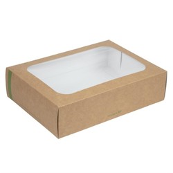 Horecaplaats.nu | Vegware composteerbare sandwichboxen met deksel medium (50 stuks)