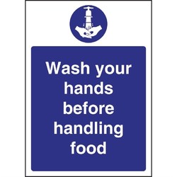 Horecaplaats.nu | Vogue 'Wash hands before handling food' bord