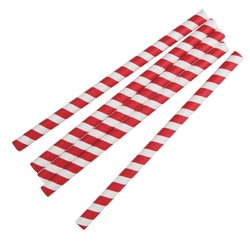 Horecaplaats.nu | Fiesta Compostable composteerbare papieren smoothierietjes 210mm rood-wit  Individueel verpakt (250 stuks)