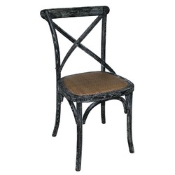 Horecaplaats.nu | Bolero houten stoel met gekruiste rugleuning black wash