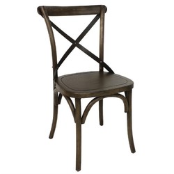 Horecaplaats.nu | Bolero houten stoel met gekruiste rugleuning walnoot