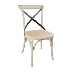 Horecaplaats.nu | Bolero houten stoel met gekruiste rugleuning ecru