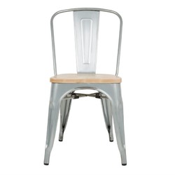 Horecaplaats.nu | Bolero Bistro gegalvaniseerd stalen stoelen met houten zitting (4 stuks)