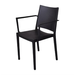 Horecaplaats.nu | Florence stapelbare polypropyleen stoelen met armleuning zwart (4 stuks)