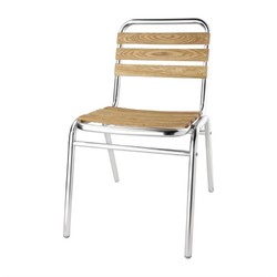 Horecaplaats.nu | Bolero aluminium en essenhouten stoelen (4 stuks)