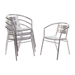 Horecaplaats.nu | Bolero stapelbare aluminium stoelen (4 stuks)