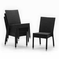Horecaplaats.nu | Bolero polyrotan stoelen antraciet (4 stuks)