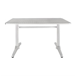 Horecaplaats.nu | Bolero rechthoekige RVS tafel met dubbele tafelpoot 120cm
