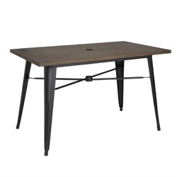 Horecaplaats.nu | Bolero aluminium outdoor tafel 120x76x76cm donker houtdessin