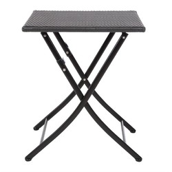 Horecaplaats.nu | Bolero vierkante polyrotan klaptafel zwart 60cm