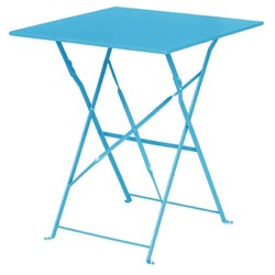 Horecaplaats.nu | Bolero vierkante opklapbare stalen tafel turquoise 60cm