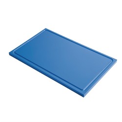 Horecaplaats.nu | Gastro M GN1/1 HDPE snijplank met sapgeul blauw